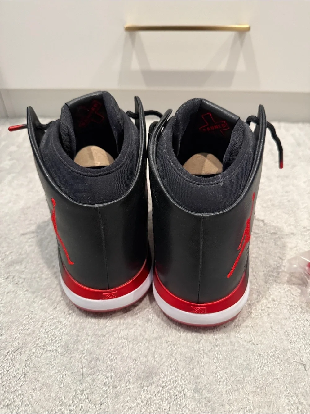 Jordan Men's Low-Top Basketball Shoes in Red and Black. Never worn, no box.